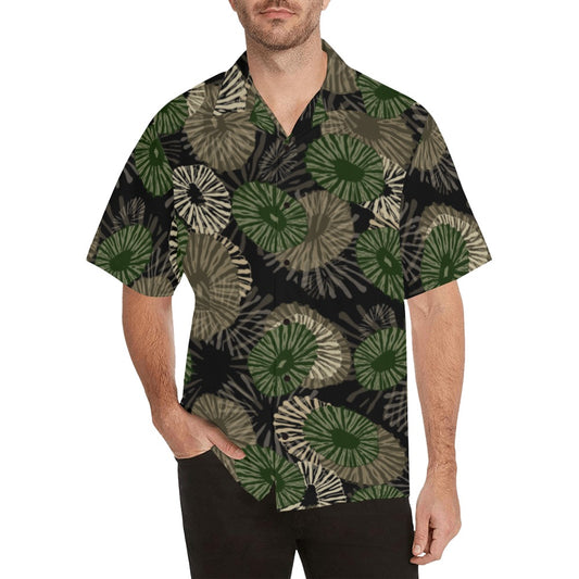 'Opihi Hawaiian Print - Menʻs Aloha Shirt, Camouflage