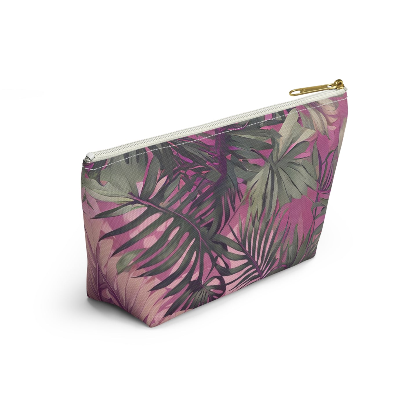 Hawaiian Tropical Print Pink Tones - Accessory Pouch w T-bottom