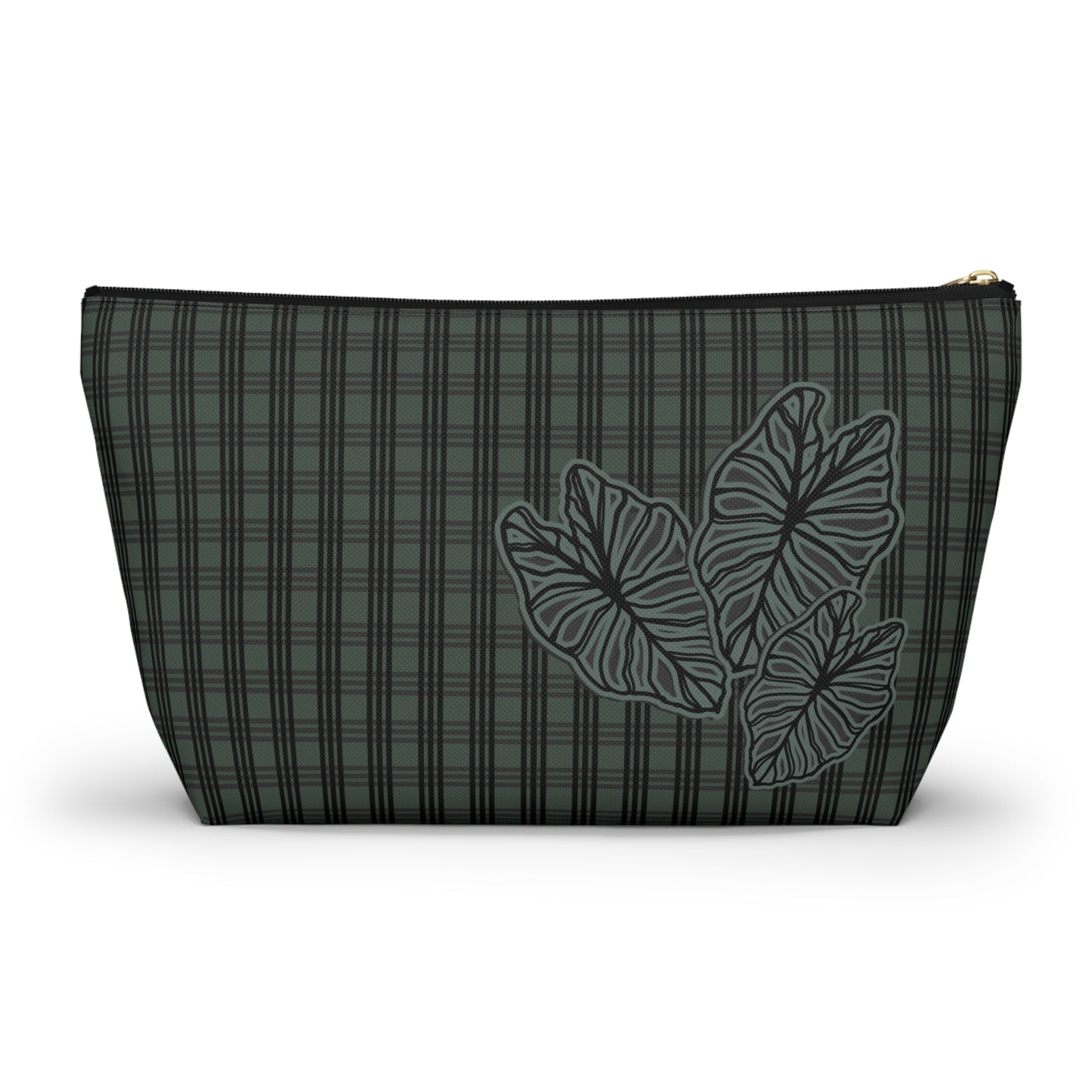 Kalo and Palaka Hawaiian Print - Accessory Pouch w T-bottom (Teal)