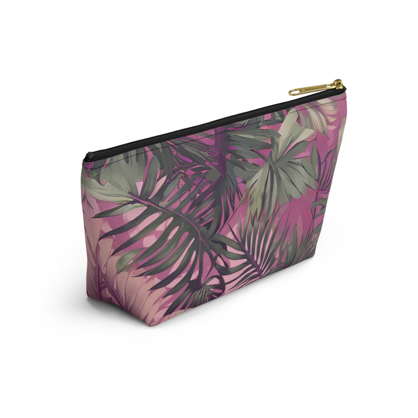 Hawaiian Tropical Print Pink Tones - Accessory Pouch w T-bottom