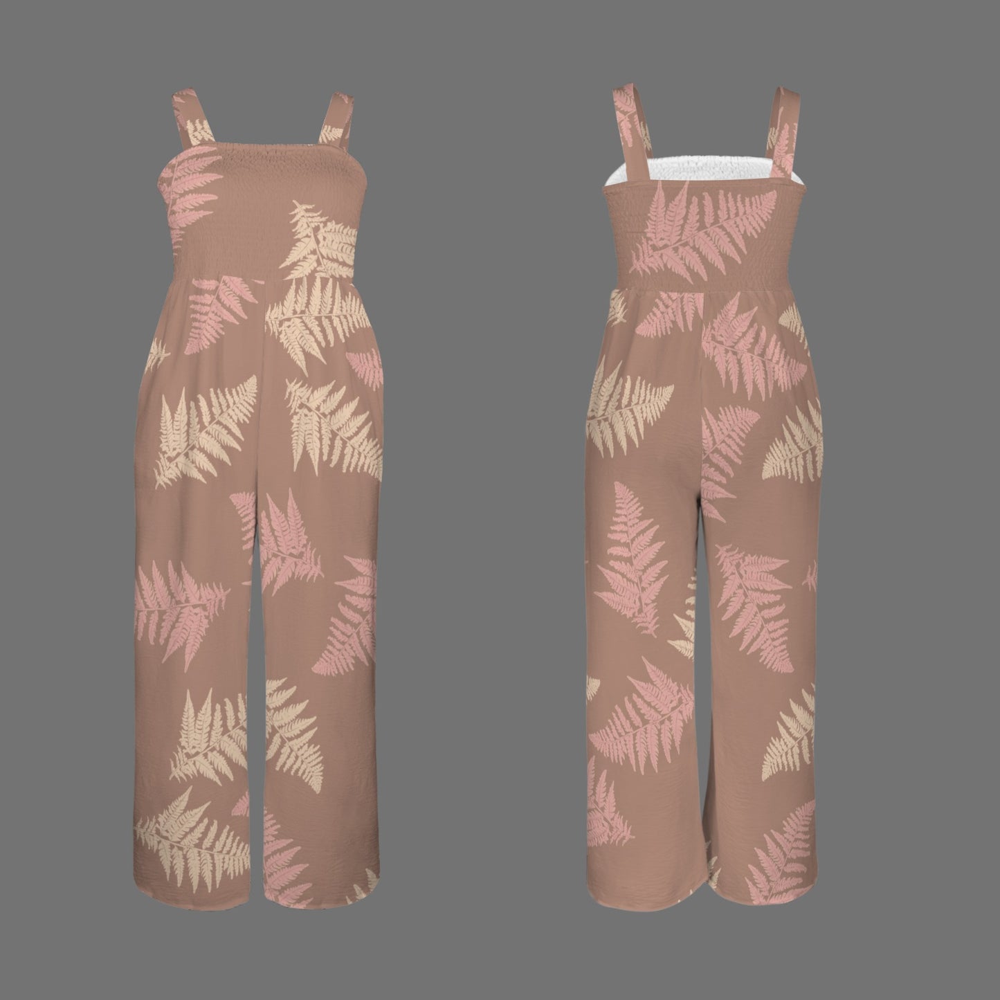 Kilihau Jumpsuit in Hawaiian Fern Mocha and Mauve