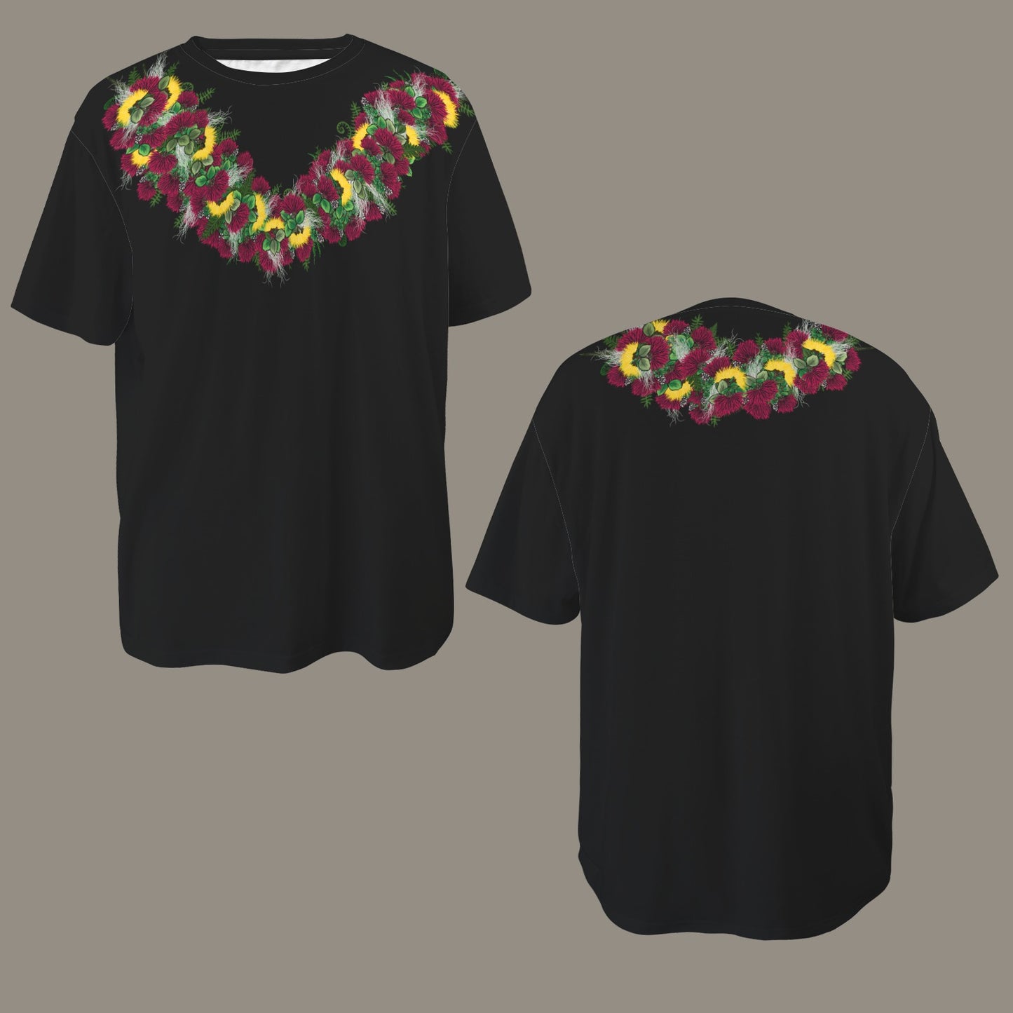 Oversized Hawaiian Lei Graphic T-Shirt  | Ohia Lehua, ʻŌhiʻa Lehua Lei