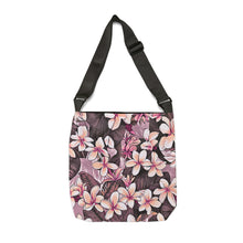 Load image into Gallery viewer, Plumeria Hawaiian Tropical Print Pink Adjustable Tote Bag