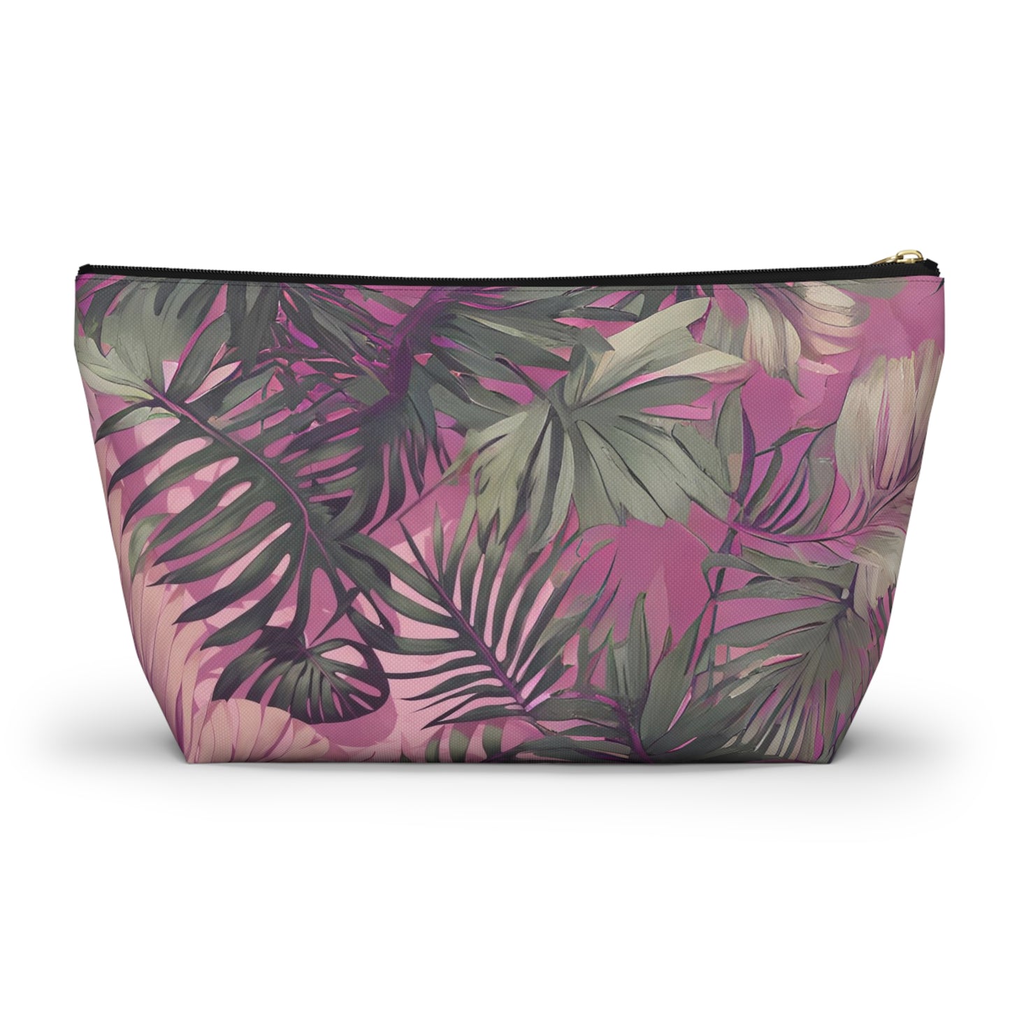 Hawaiian Tropical Print Pink Tones - Accessory Pouch w T-bottom