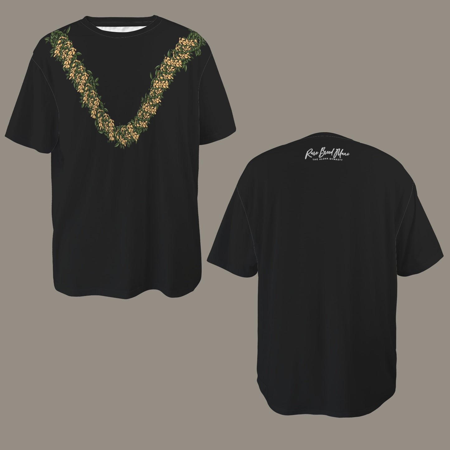 Oversized Hawaiian Lei Graphic T-Shirt | Puakenikeni and ti-leaf Poepoe Style