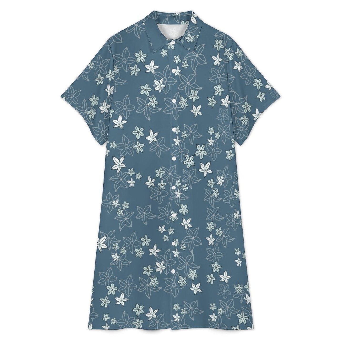 Pua ʻAla Keao Shirt Dress - Blue