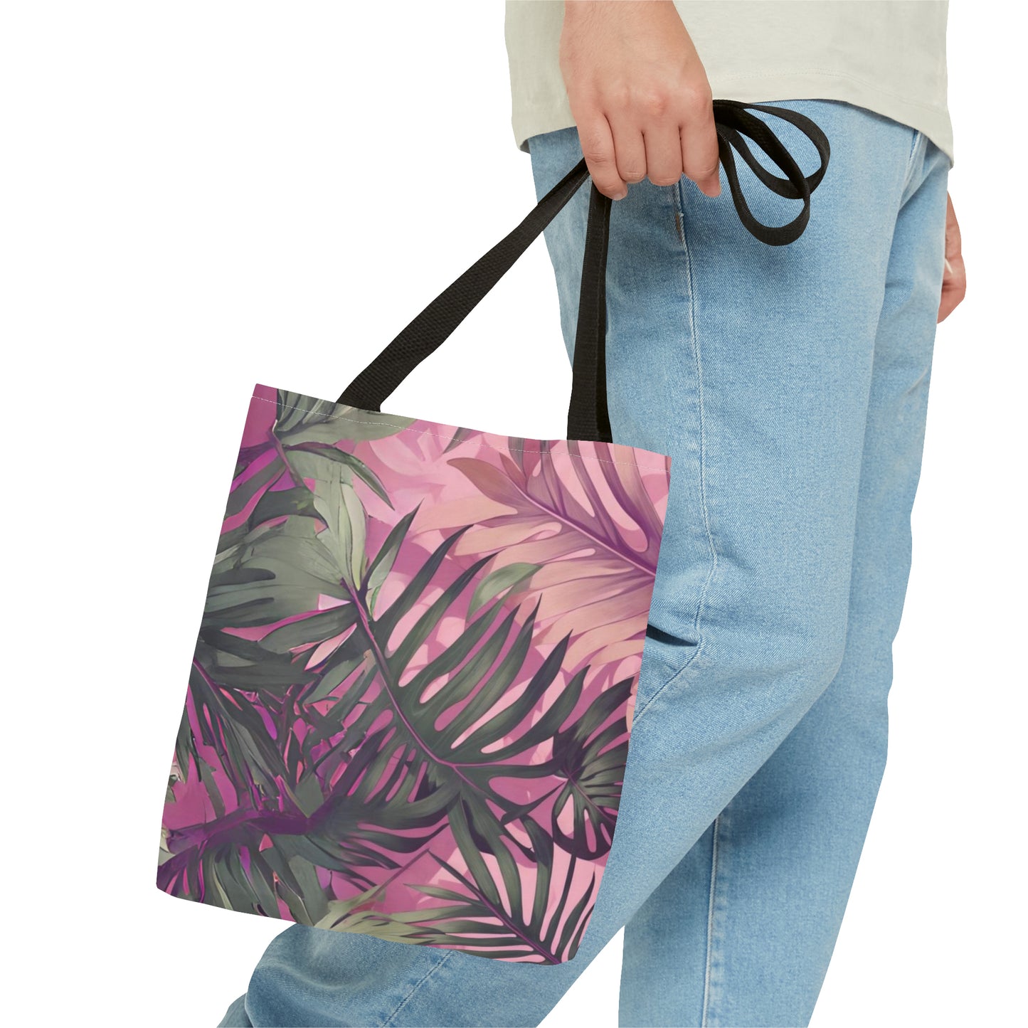 Hawaiian Tropical Print Pink Tones Tote Bag