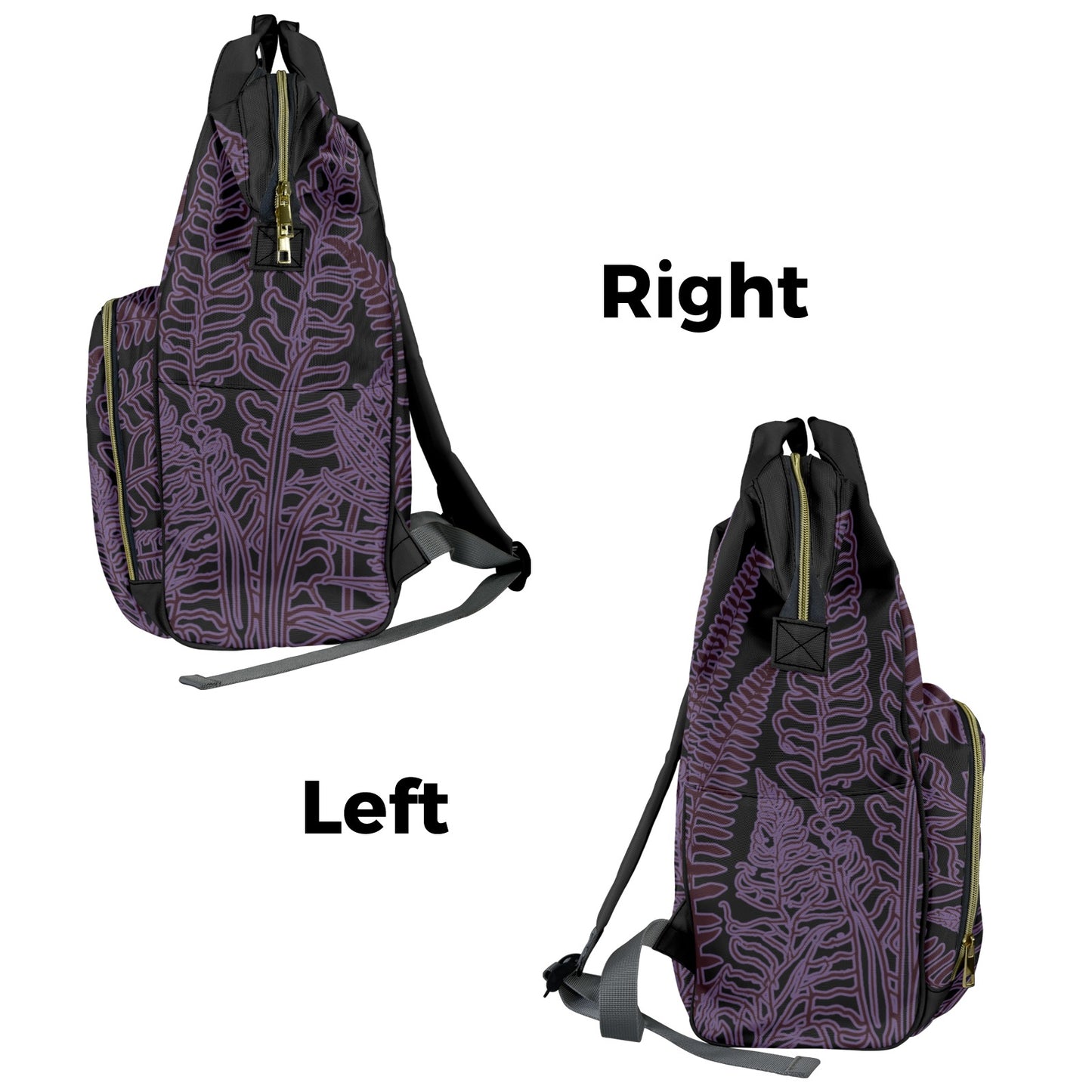 Hawaiian Fern Print Multi-Function Backpack 2.0 - Queenʻs Purple