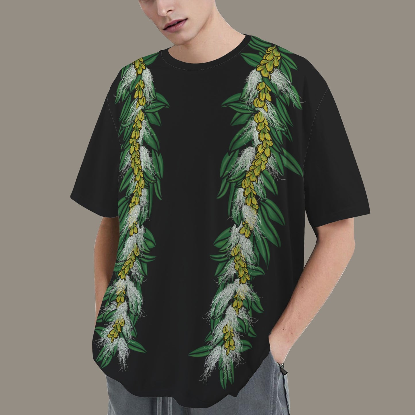 Oversized Hawaiian Lei Graphic T-Shirt | Pakalana Maile Lei