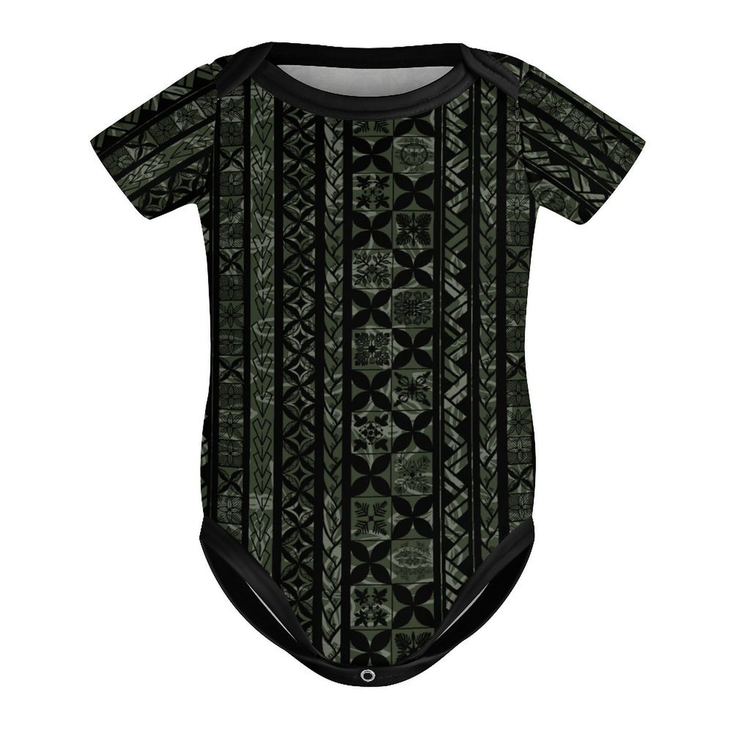 Kapa Kakau Hawaiian Print Baby Onesie - Green