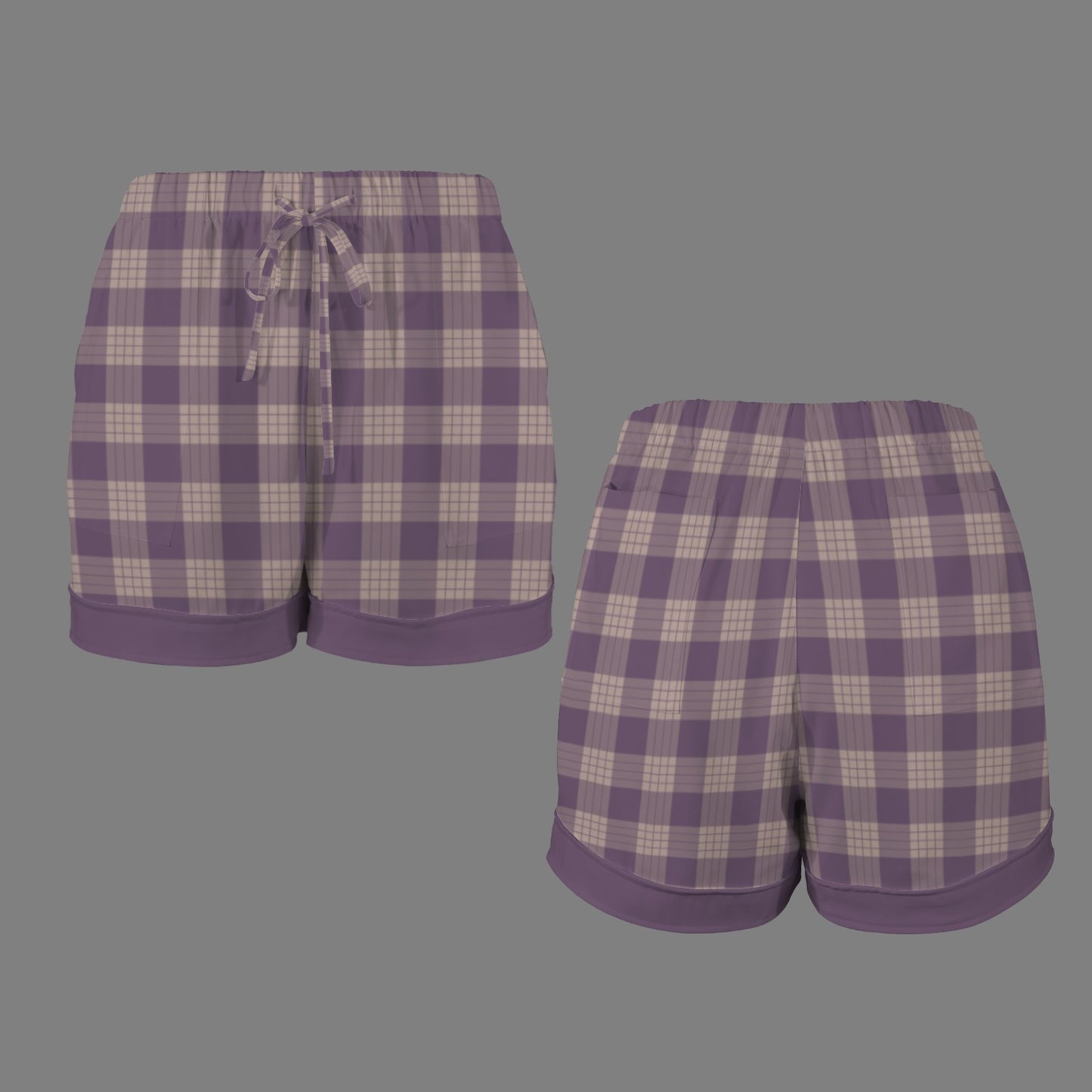 Holoholo Palaka Shorts in Purple and Blush
