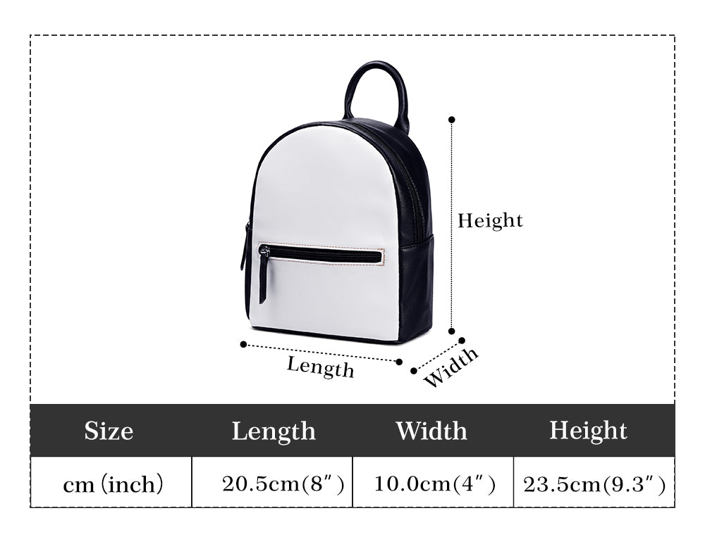 Monstera Hawaiian Print Mini Backpack - Faux Leather, Teal and Black