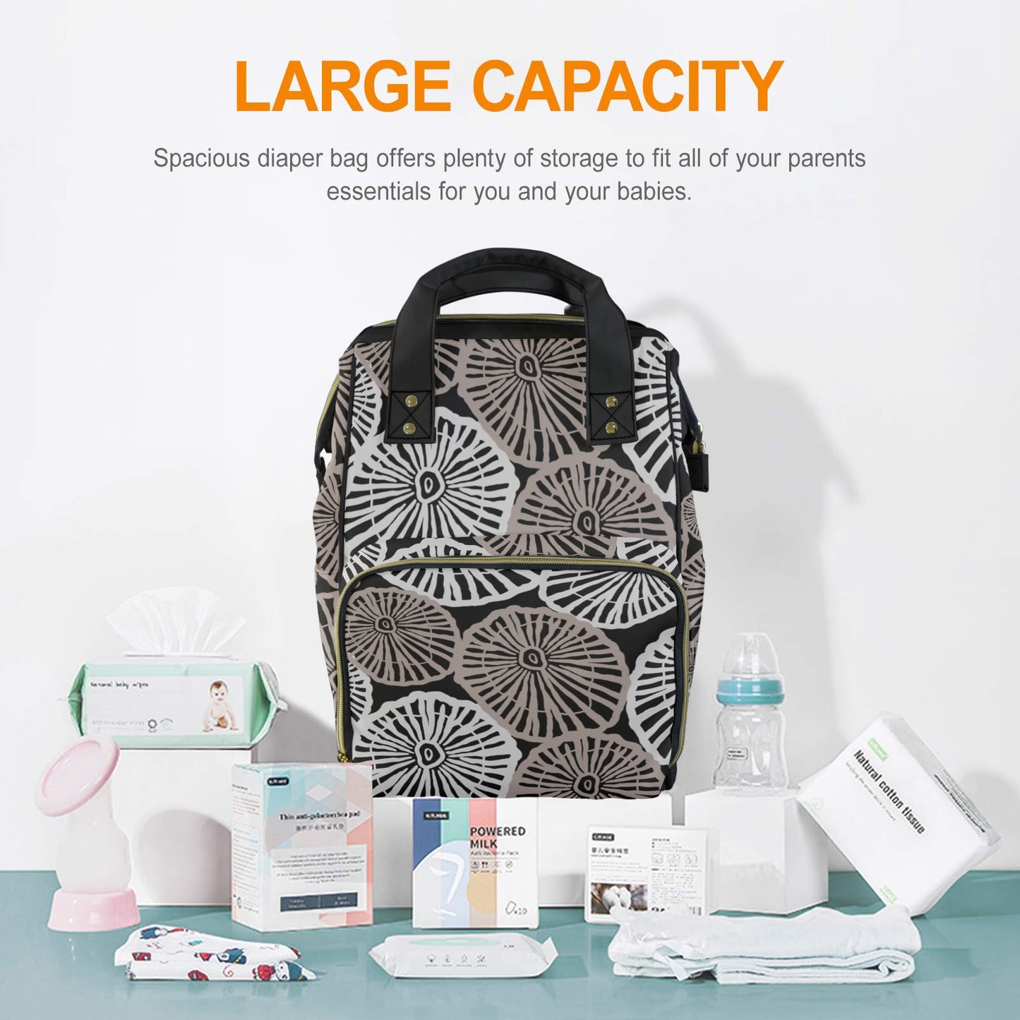 Opihi Hawaiian Print Multi-Function Backpack 2.0 - Gray and Black (ʻOpihi)