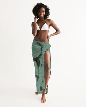 Kalo Taro Hawaiian Print Dark Green Pareo Sarong