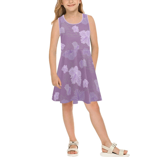 Ulu Breadfruit Girl's Sleeveless Dress, Lavender