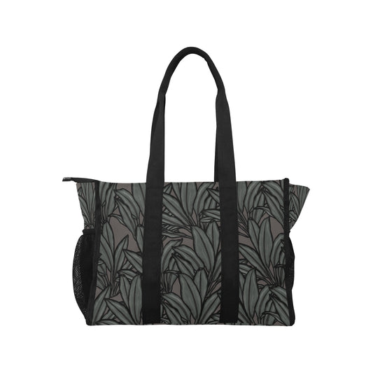 La'i Ti-Leaf Hawaiian Print Taupe Nurse/Teacher/Mommy Tote Bag