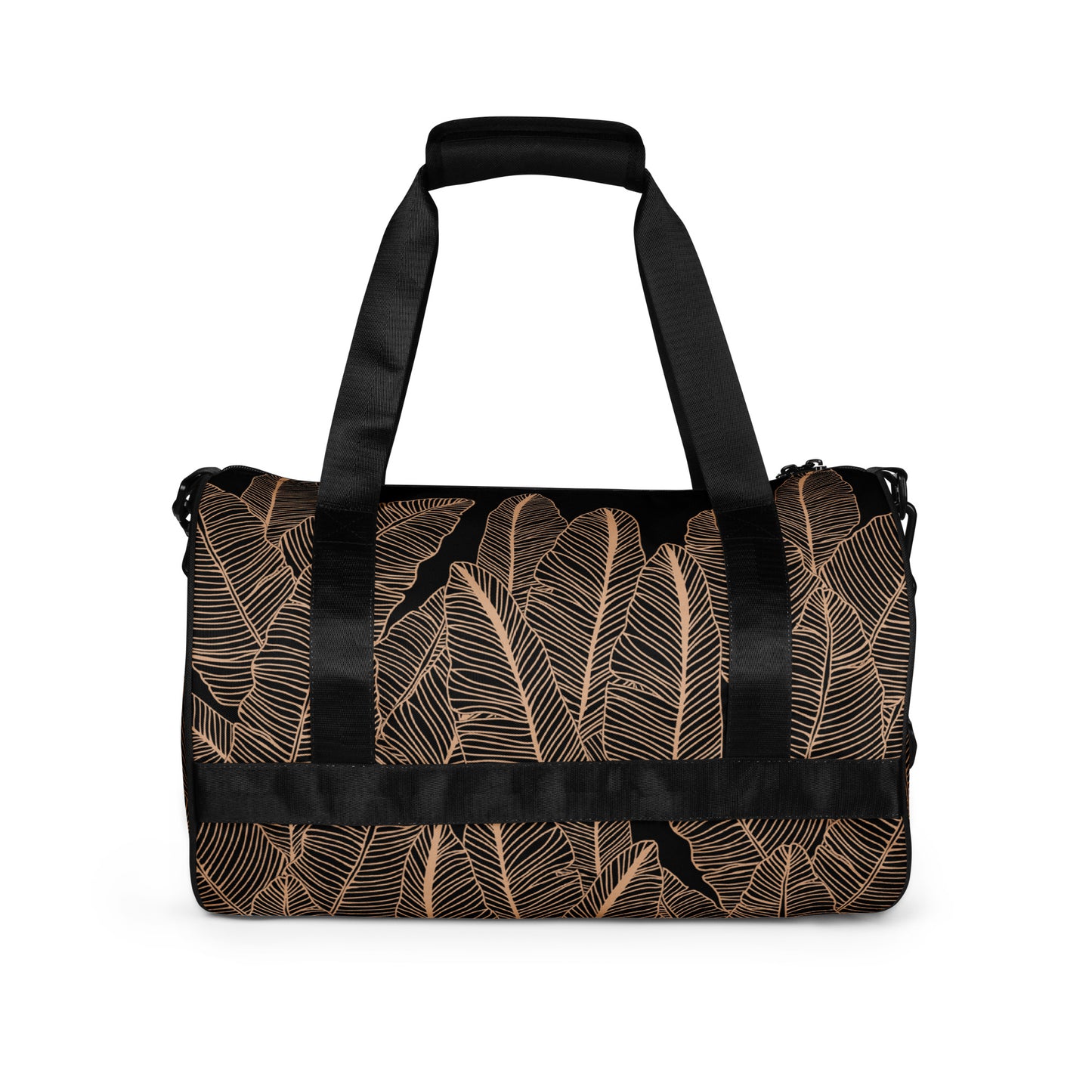 Banana Leaf Hawaiian Print Black Gym Bag | Duffle Bag