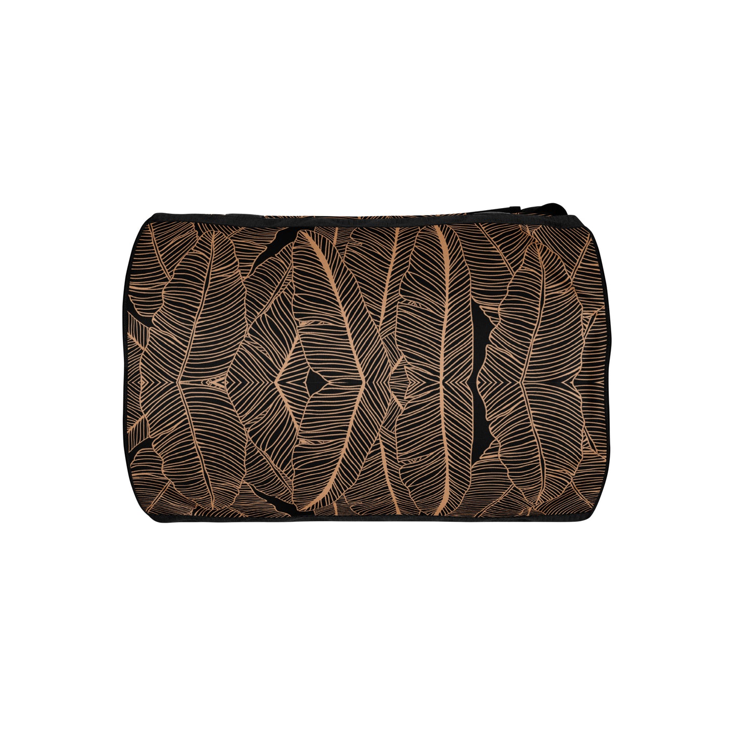 Banana Leaf Hawaiian Print Black Gym Bag | Duffle Bag