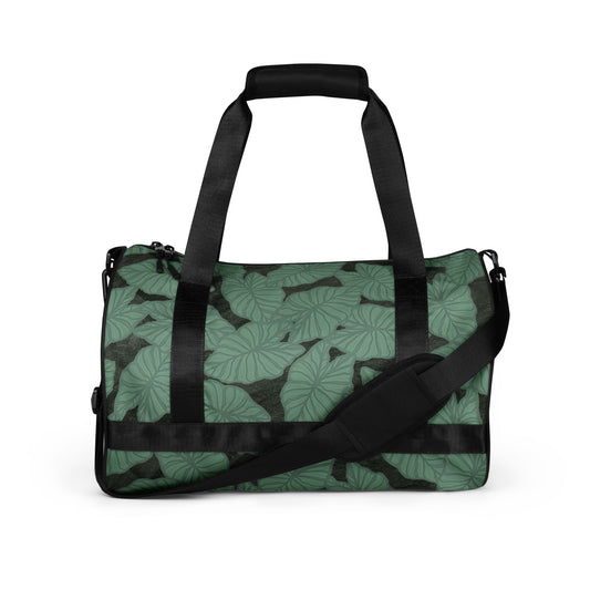 Kalo Taro Hawaiian Print Green Watercolor  Gym Bag | Duffle Bag