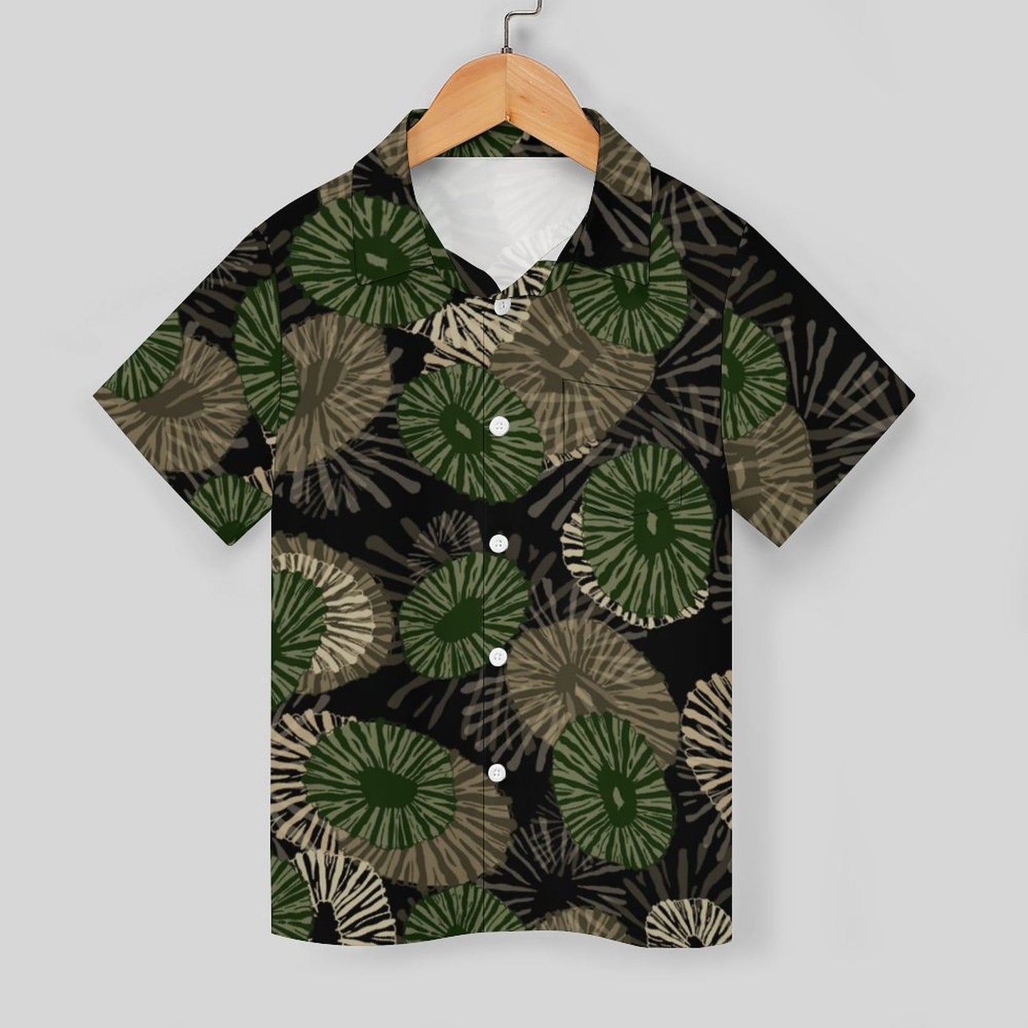 'Opihi Camouflage Hawaiian Print - Keiki Aloha Shirt