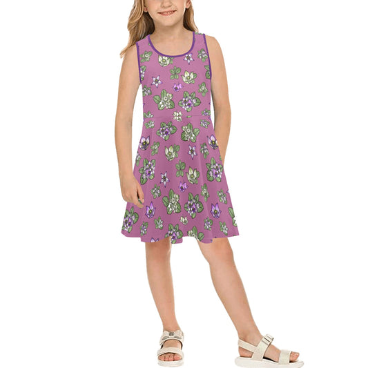 Pua Kalaunu Crown Flower Girl's Sleeveless Dress