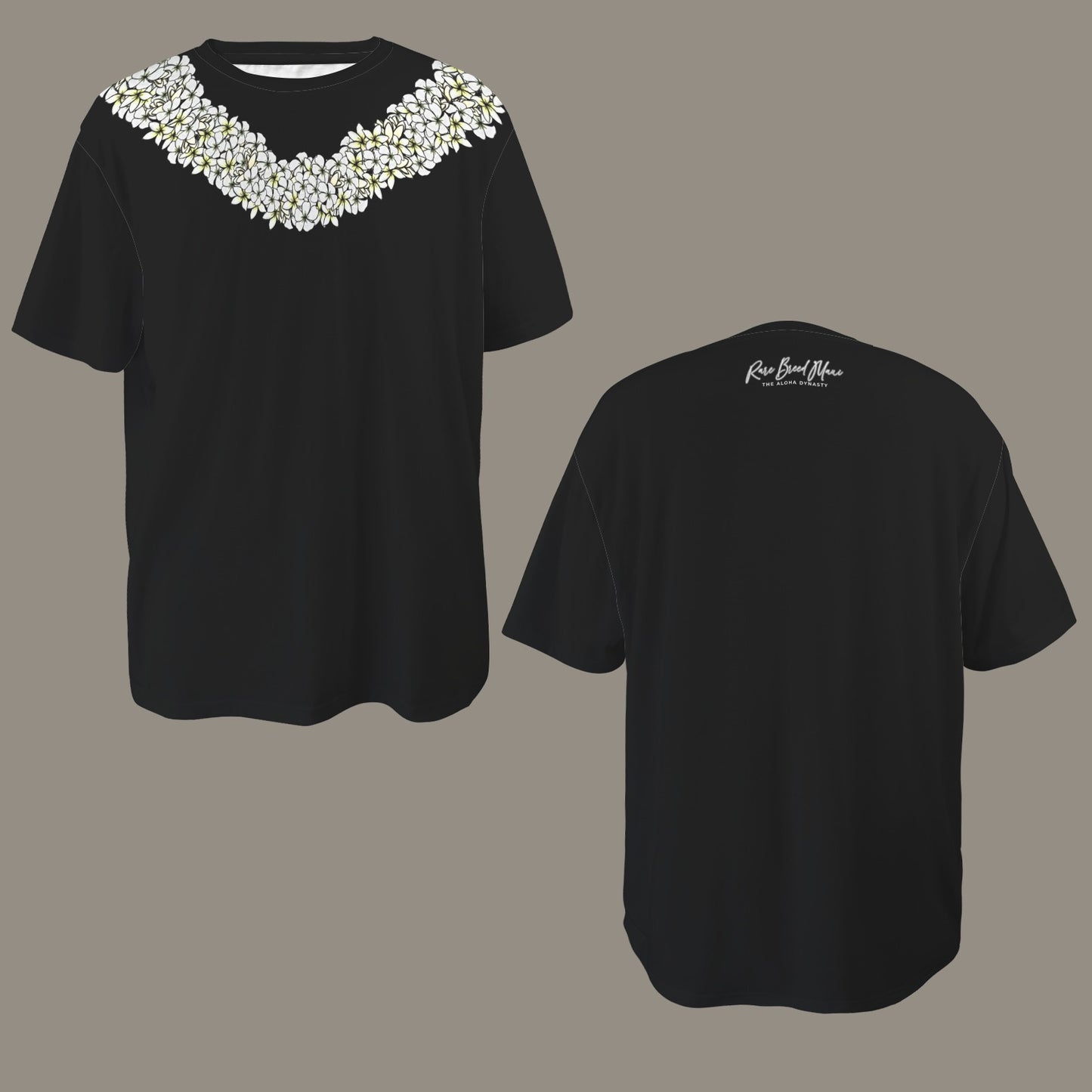 Oversized Hawaiian Lei Graphic T-Shirt | White Plumeria Lei Poepoe