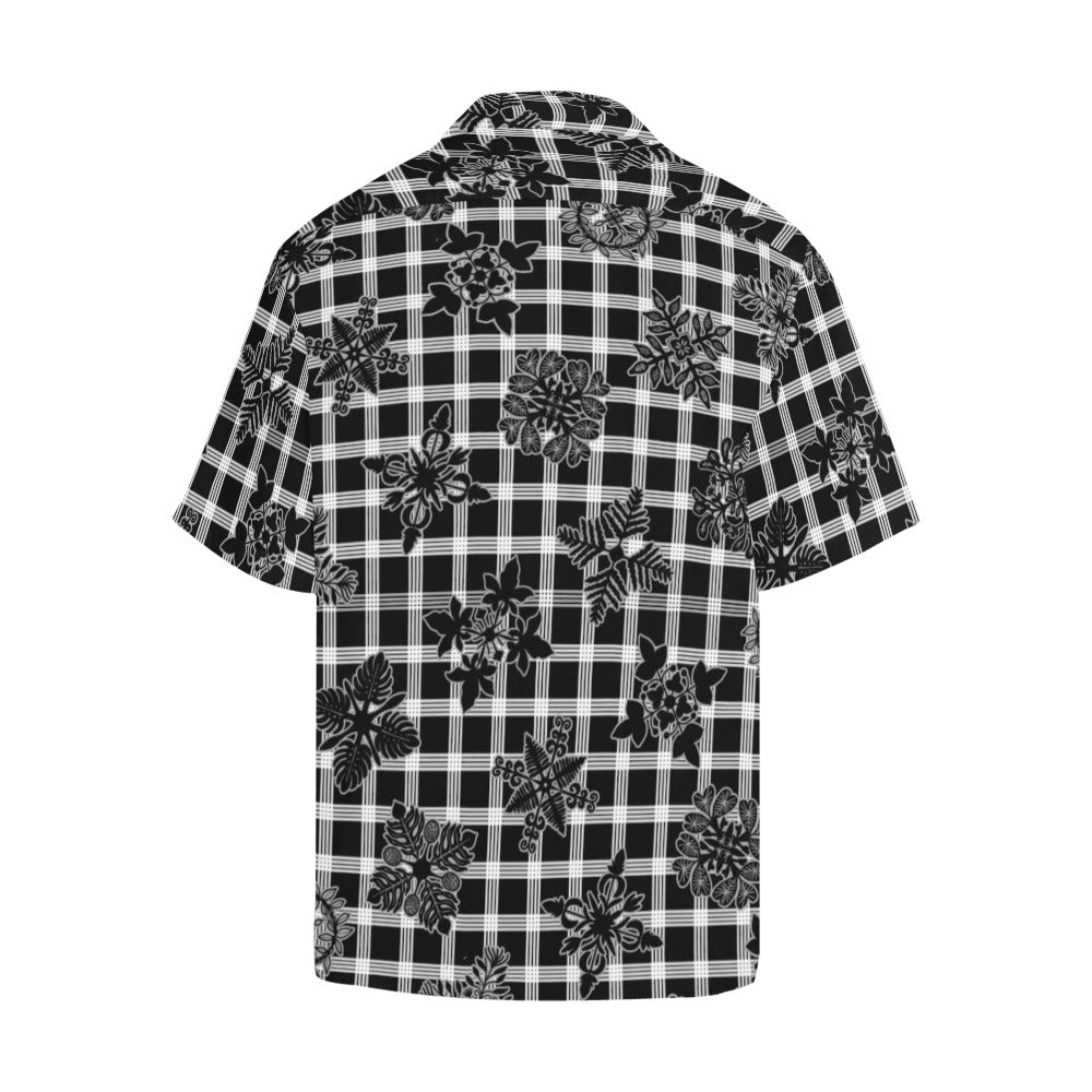 Palaka Kapa Kuiki - Menʻs Aloha Shirt, Black and White