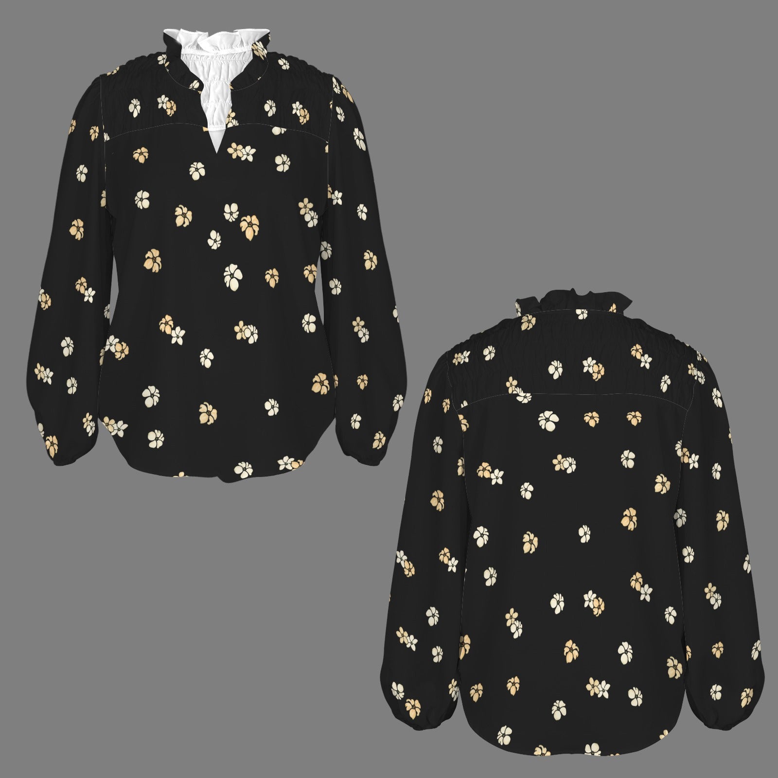Mālie Blouse in Puakenikeni - Black