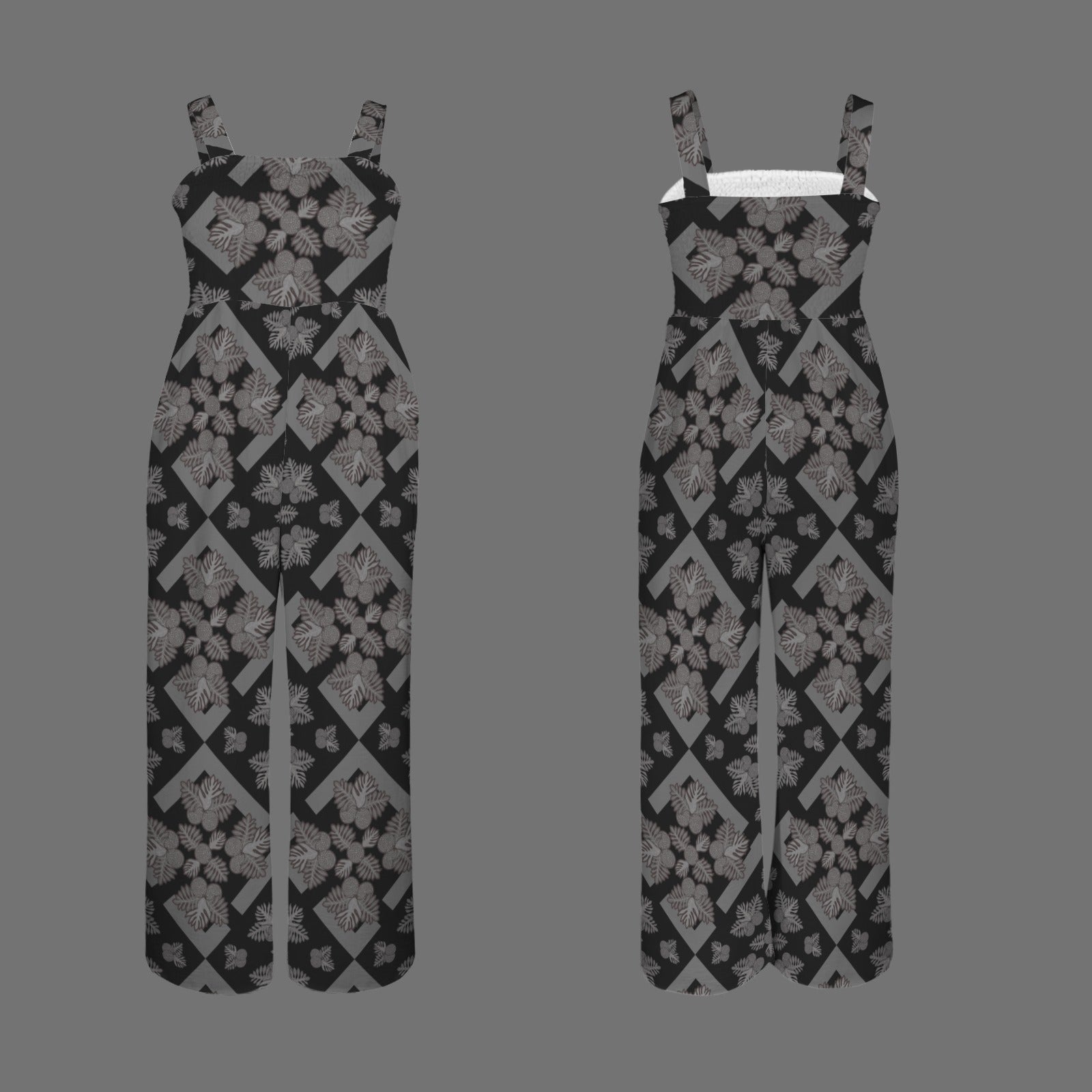 kilihau jumpsuit in ulu quilt black and gray