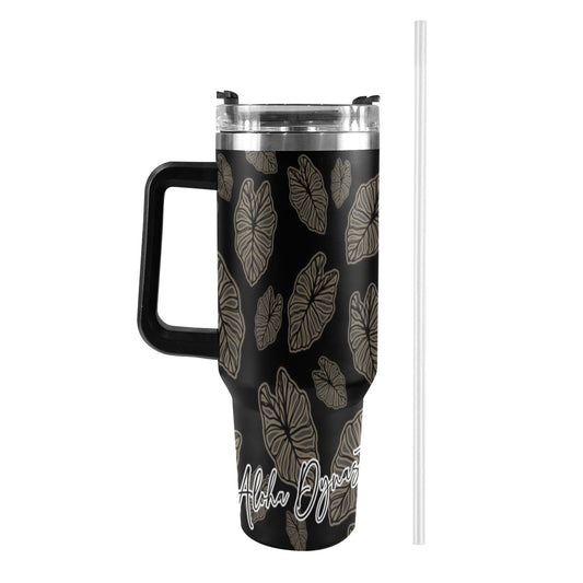 Kalo 40oz Tumbler with Black Handle (black and brown)