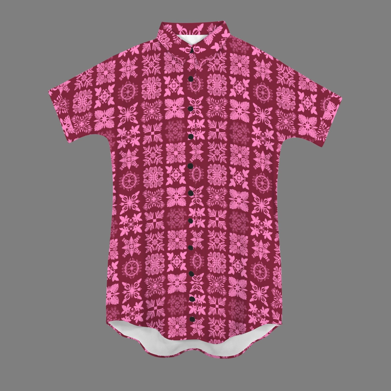 Kapa Kuiki Quilt Nani 2.0 Shirt Dress - Red and Pink
