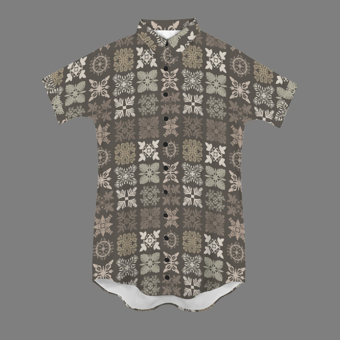 Kapa Kuiki Quilt Nani 2.0 Shirt Dress -  Taupe and Browns