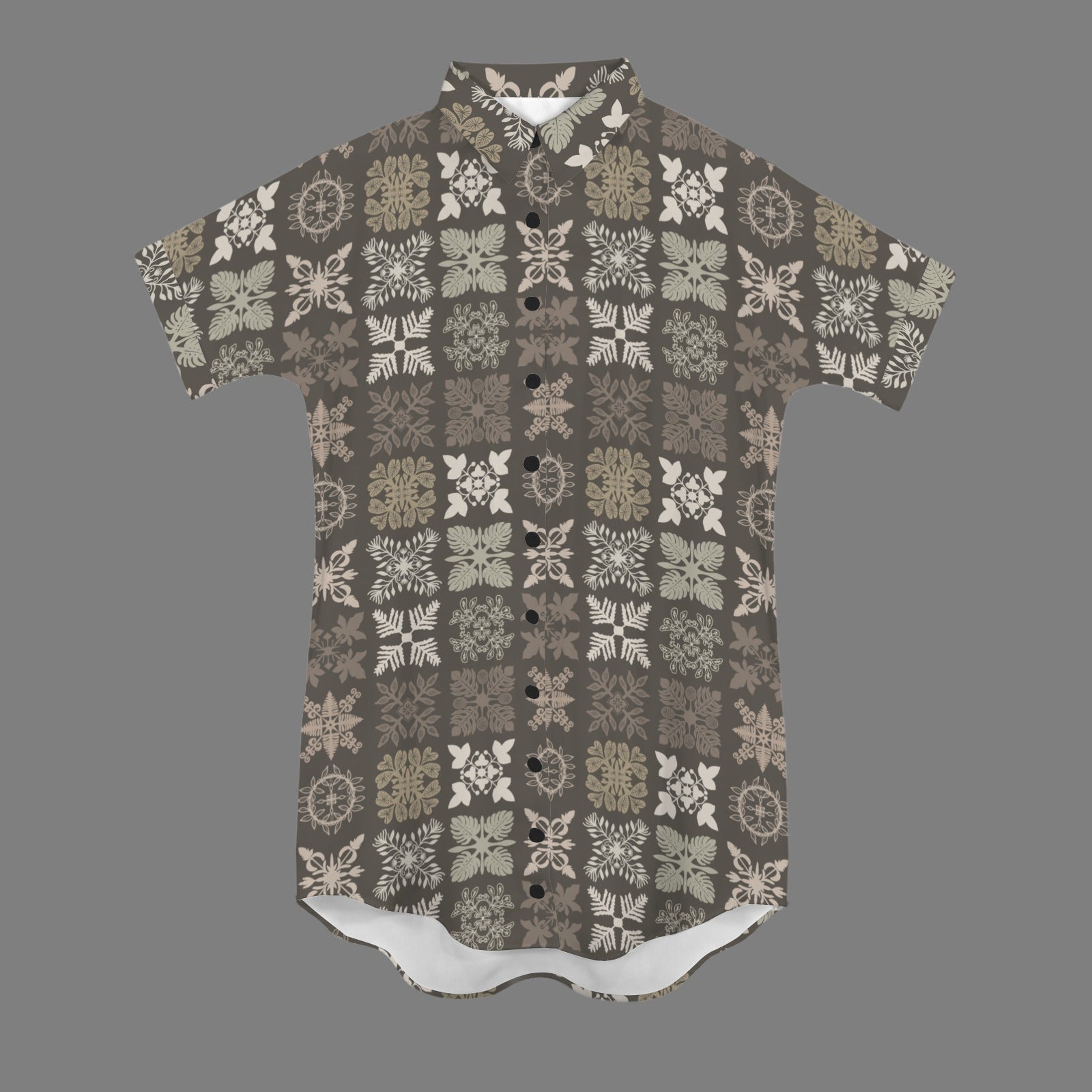 Kapa Kuiki Quilt Nani 2.0 Shirt Dress -  Taupe and Browns