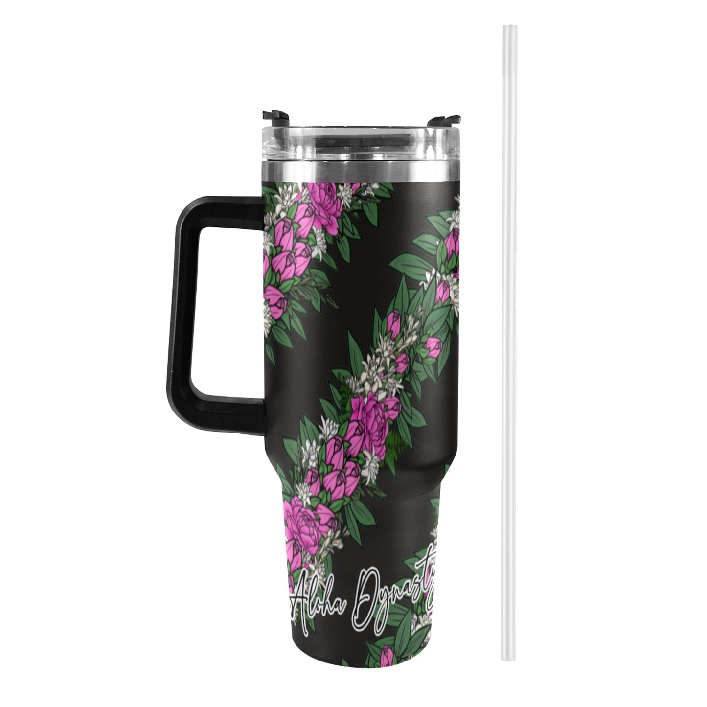 Lokelani Lei 40oz Tumbler - Black Handle