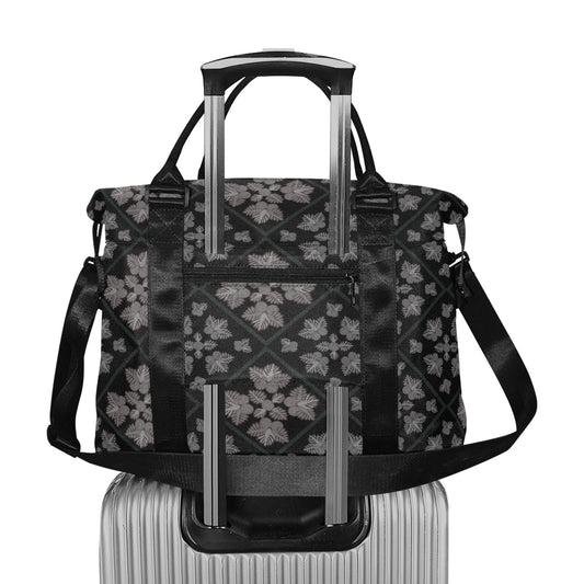 Ulu Quilt Black and Gray Duffle Bag with LuggaTrolley Sleeve - The Huaka'i Weekender Duffle