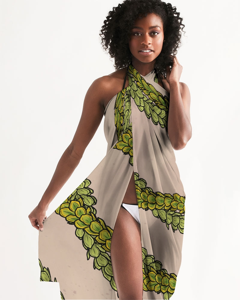 Pakalana Lei Hawaiian Print Pareo Sarong - Neutral