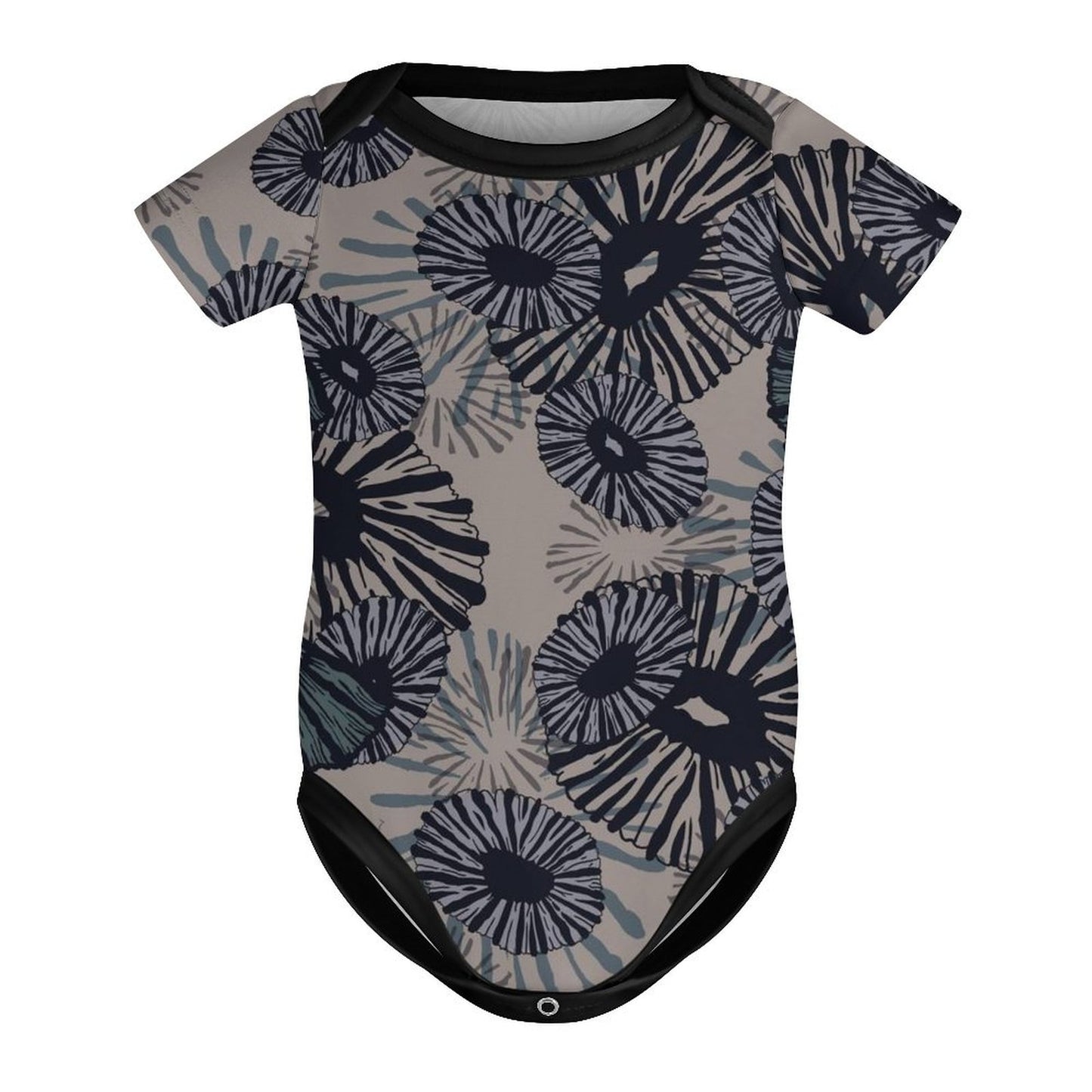 'Opihi Hawaiian Print Baby Onesie - Slate Blue and Gray