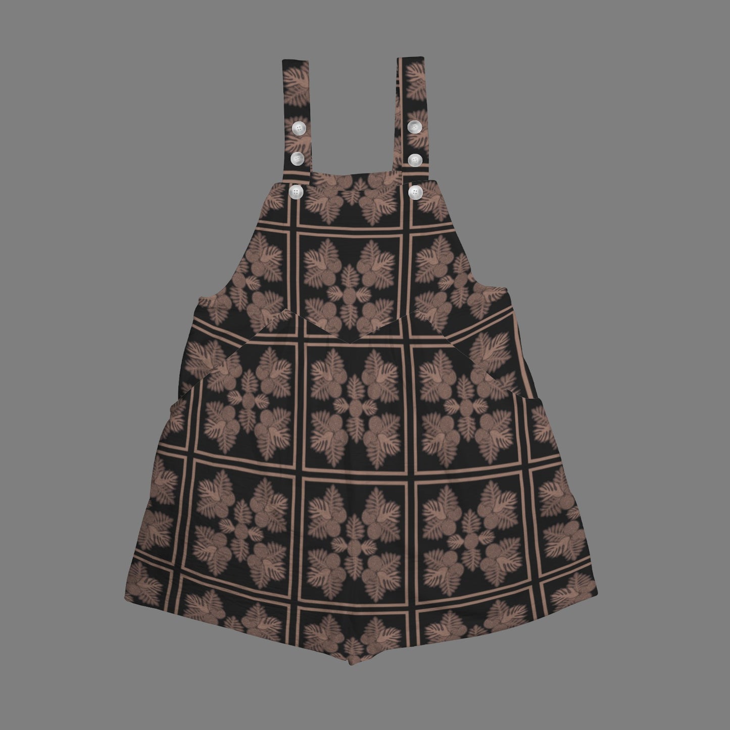 Ku'ulei Romper - Ulu Quilt in Black and Mocha