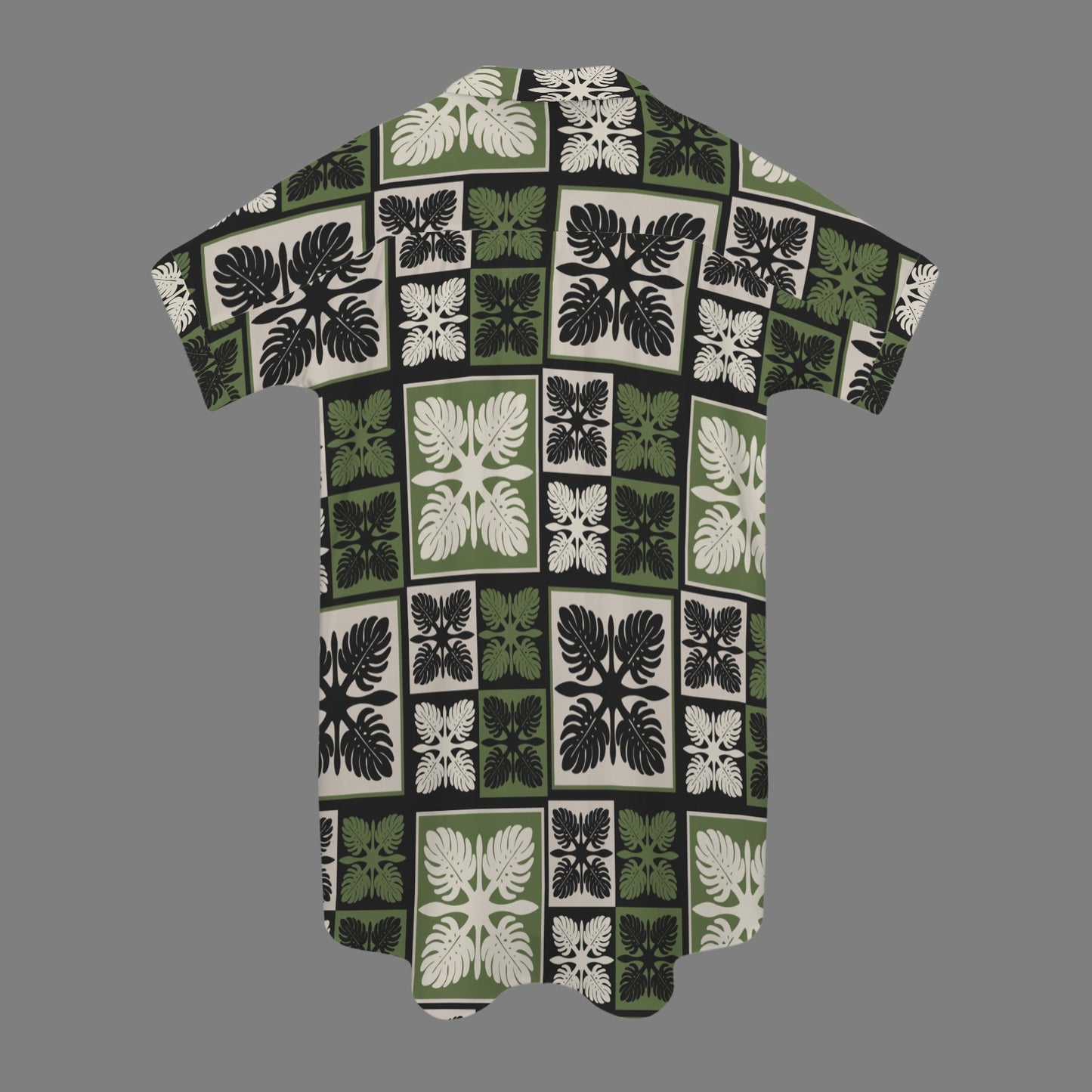 Nani 2.0 Monstera Kapa Kuiki Block Print Dress - Green