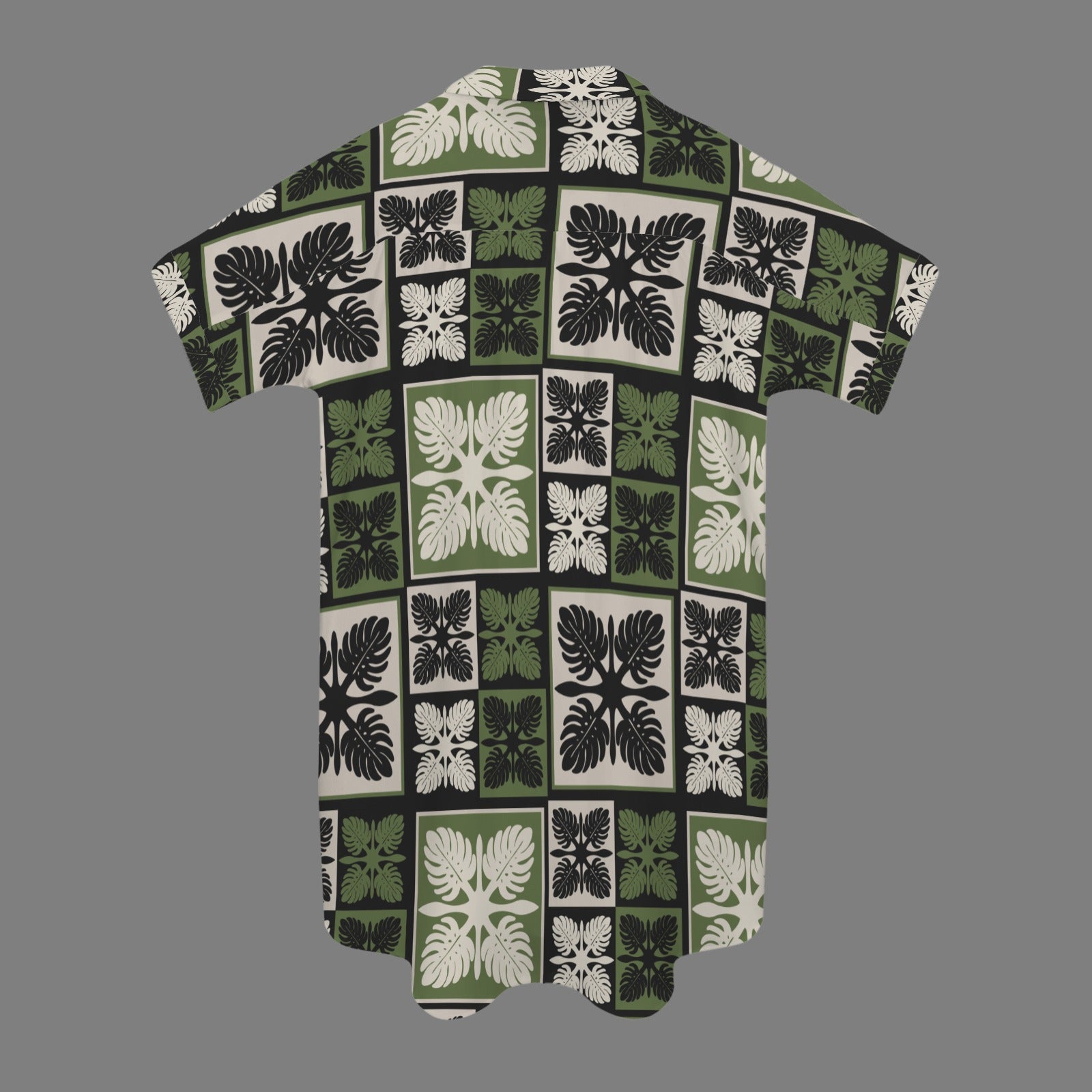 Nani 2.0 Monstera Kapa Kuiki Block Print Dress - Green