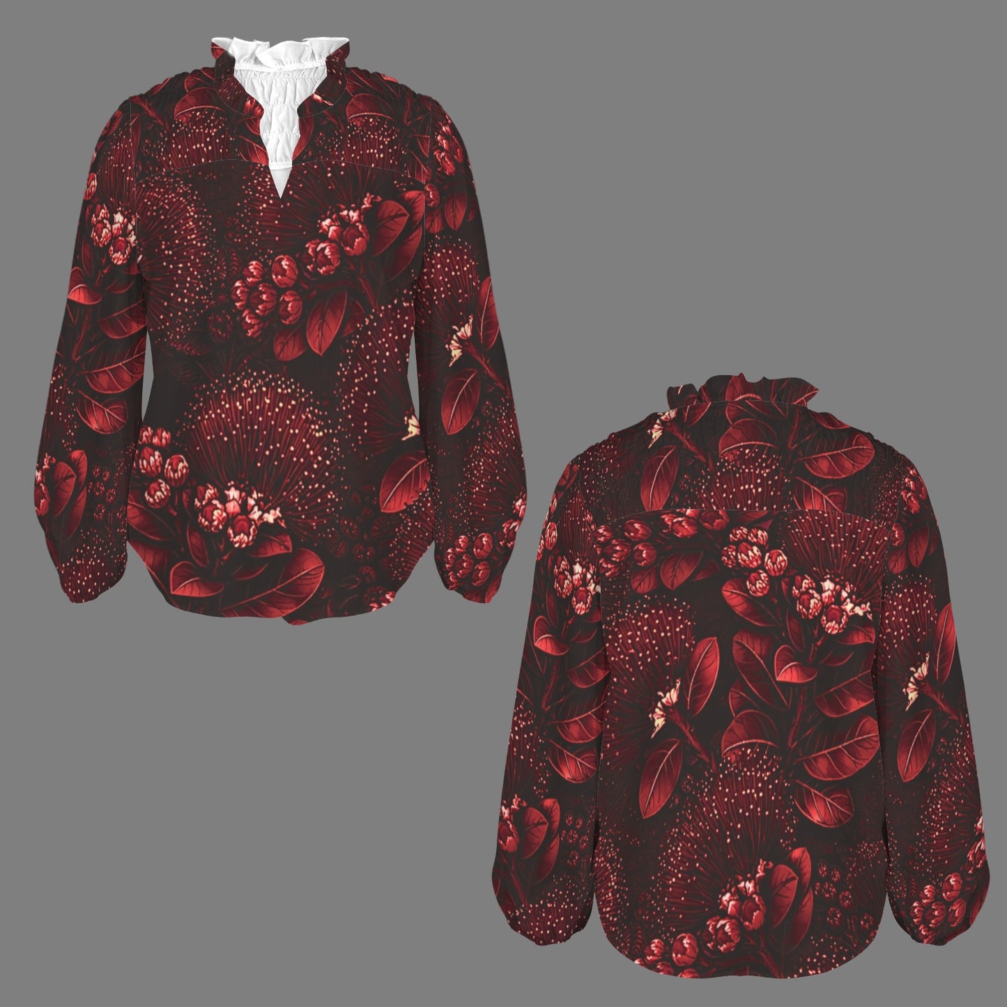 Mālie Blouse in ohia - red and black