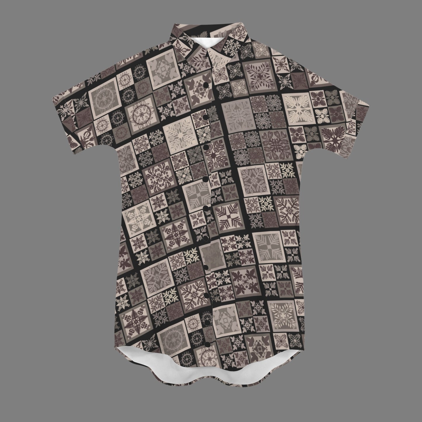 Kapa Kuiki Hawaiian Quilt Print Nani 2.0 Dress - Brown Taupe