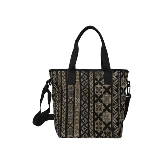 Hawaiian Kapa Kākau Quilt Print Tote Bag Crossbody with Shoulder Strap