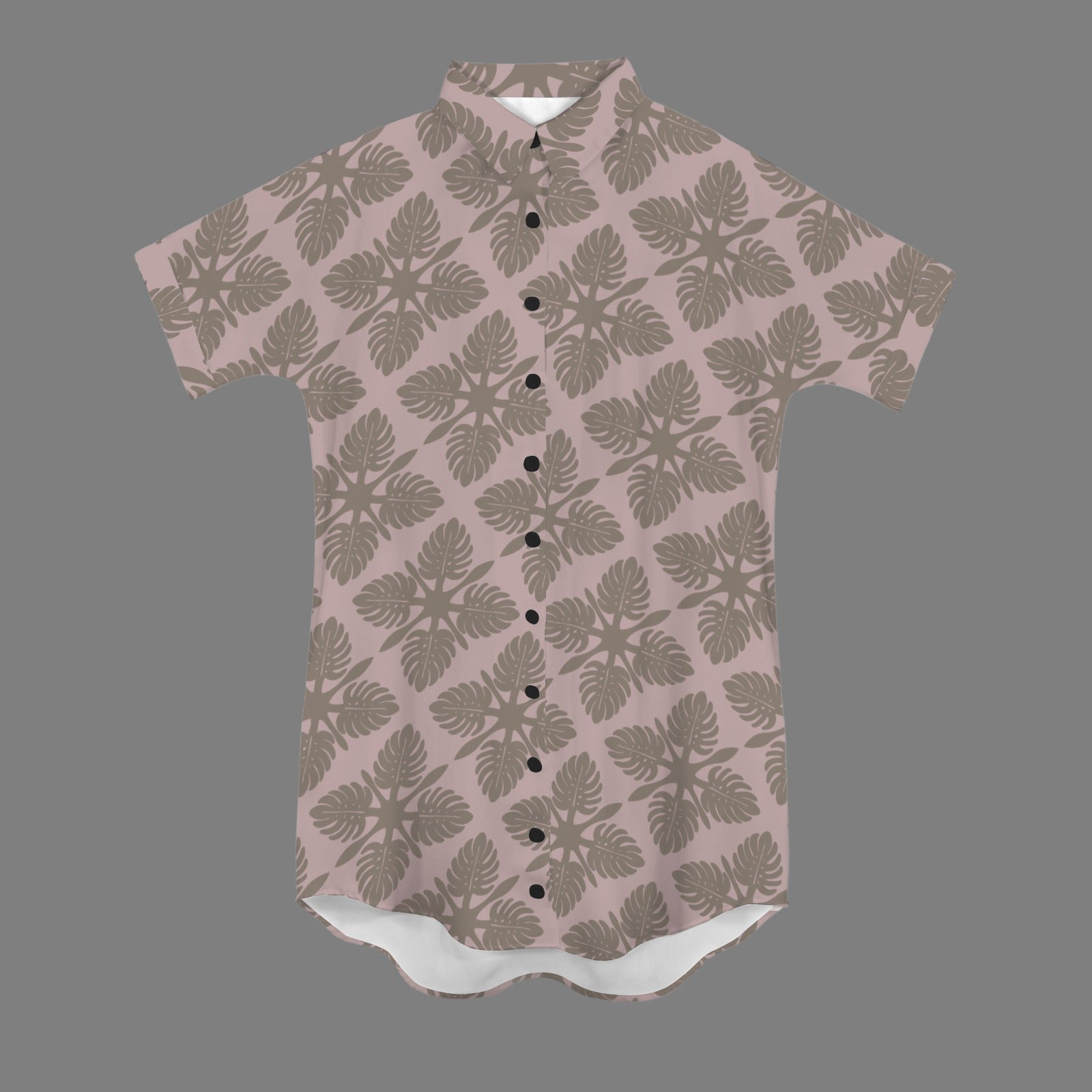 Nani 2.0 Dress in Monstera Kapa Kuiki - Mauve and Taupe