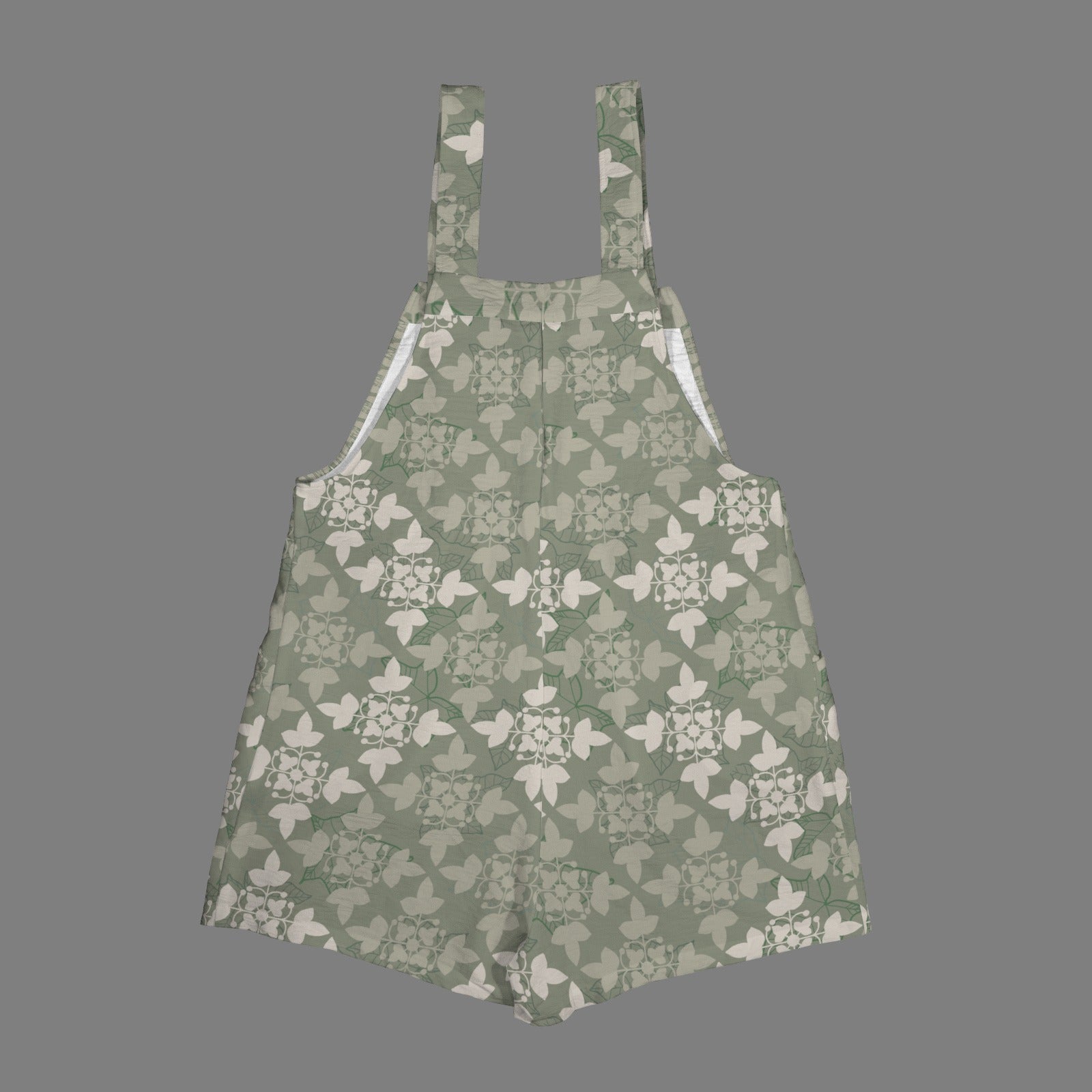 Ku'ulei Romper - Kapa Kuiki Print - Sage, Khaki and Gray