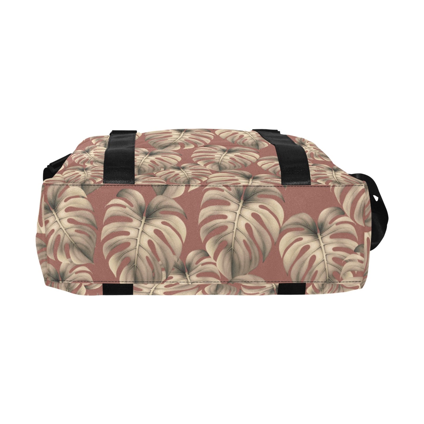 Monstera Mauve Large Capacity Duffle Bag with Trolley Sleeve