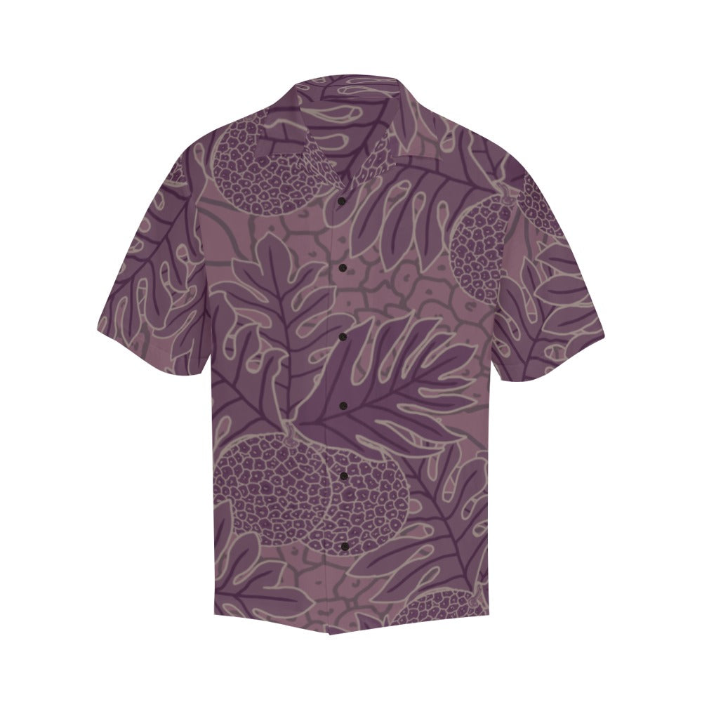 Ulu Breadfruit Hawaiian Print Men's Aloha Shirt - Purple Hawaiian Shirt