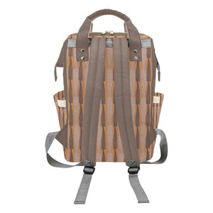 Hapu'u Fern Orange and Brown Multi Function Diaper Backpack Multi-Function Diaper Backpack/Diaper Bag