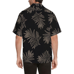 Laua'e Fern Hawaiian Print Men's Aloha Shirt - Black and Tan Hawaiian Shirt