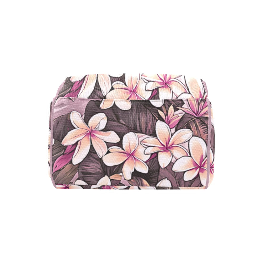 Plumeria Hawaiian Print Multi-Function Backpack